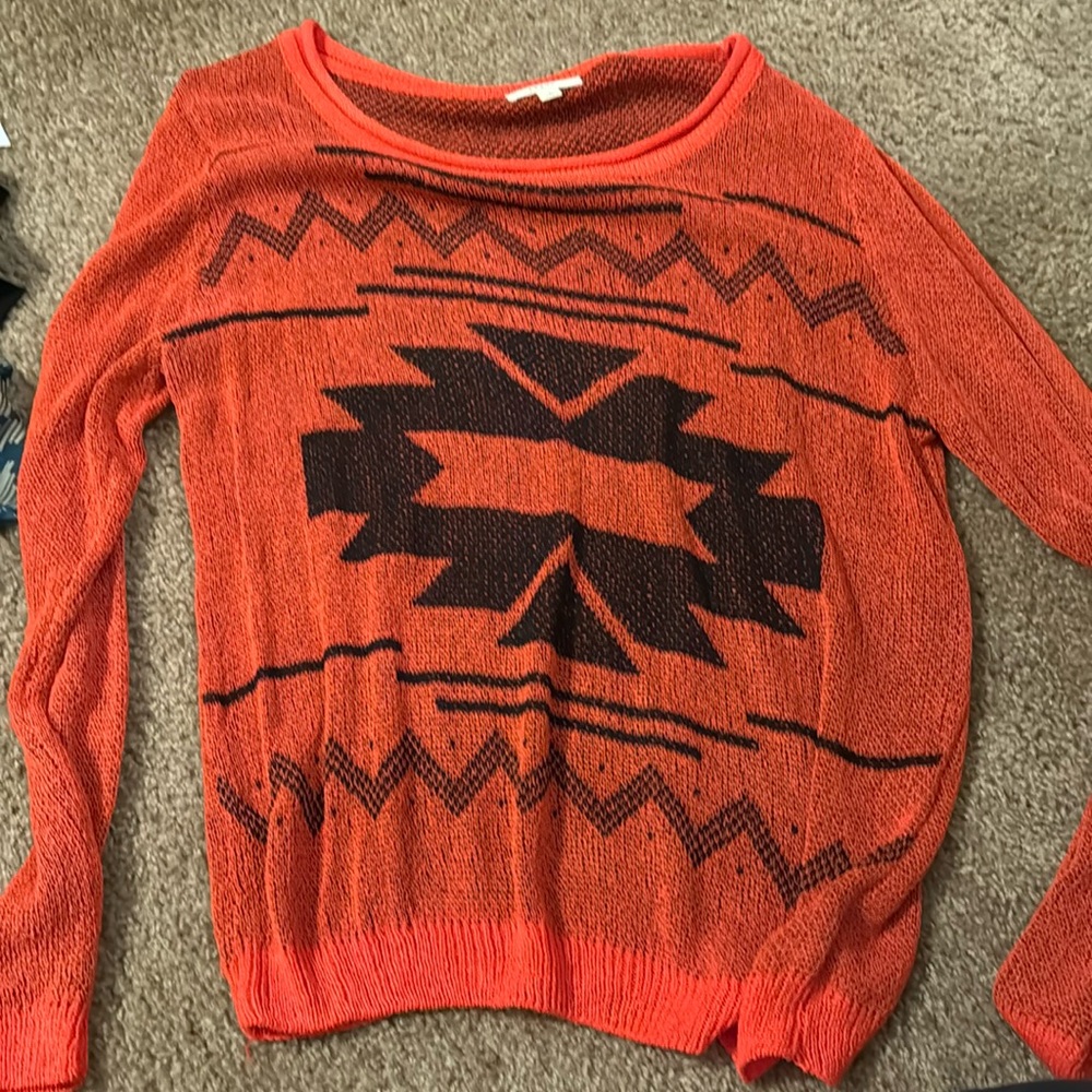 Graphic red and black long sleeve